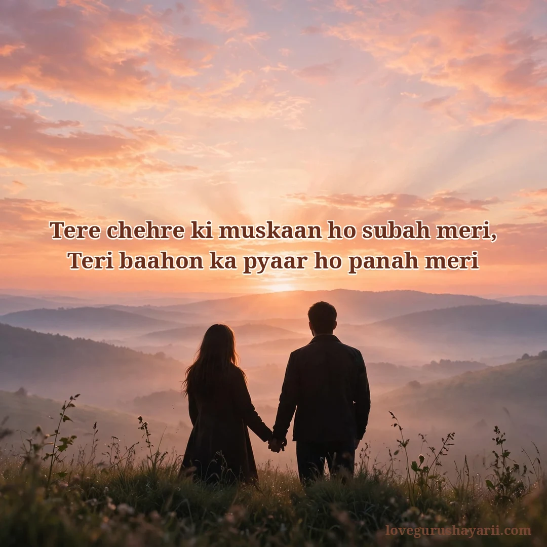 Tere chehre ki muskaan romantic good morning shayari