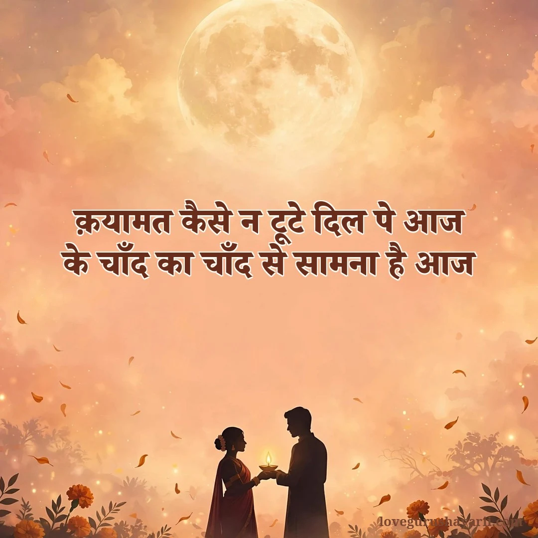 Karva Chauth shayari - chaand ka chaand se saamna